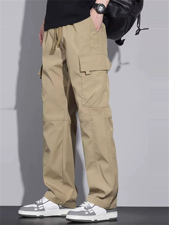Men's Spring Lightweight Breathable Cargo Pants with Multiple Pockets