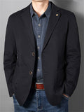 Men's Autumn Casual Solid Color Cotton Single Breasted Suit Jackets