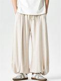 Men's Summer Retro Japanese Style Wide Leg Bloomers Pants