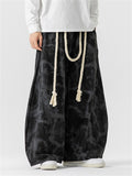 Japanese Style Braided Rope Tie-Dye Oversized Pants for Men