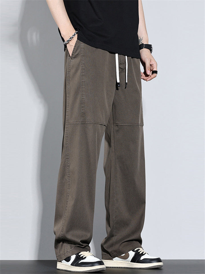 Men's Comfy Breathable Mid Waist Loose Fit Casual Cargo Pants