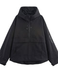 Women's Autumn Casual Solid Color Sporty Hooded Pullover Jackets