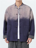 Men's Chinese Style Gradient Stand Collar Long Sleeve TangSuit Jackets