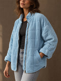 Women Casual Quilted Lightweight Padded Zip Up Jacket