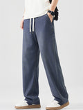 Men's Comfy Breathable Drawstring Drape Straight Leg Denim Pants