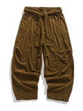 Men's Elastic Waist Warm Corduroy Pants for Autumn Winter