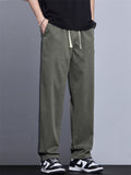 Casual Loose Fit Side Stripe Straight Leg Pants for Men
