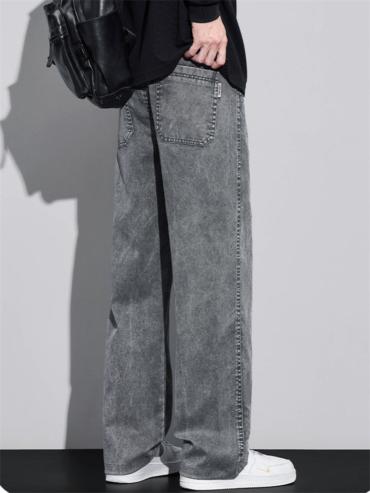 Men's Retro Streetwear Loose Straight Leg Denim Pants
