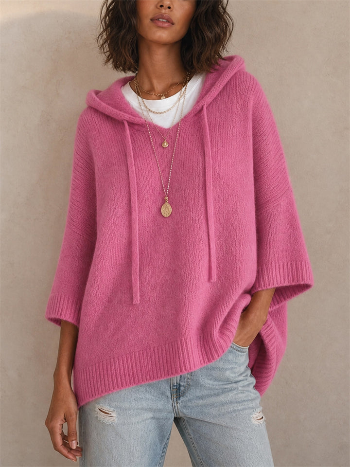 Women's Oversized Pullover Knit Hooded Sweater