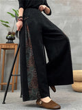 Women's Vintage Ethnic Style Patchwork Jacquard High Rise Wide Leg Pants