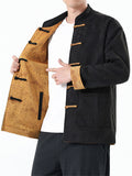 Men's Chinese Style Printed Frog Button Reversible TangSuit Jackets