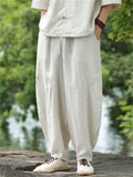 Men's Summer Simple Solid Color Linen Casual Harem Pants