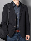 Men's Autumn Casual Solid Color Cotton Single Breasted Suit Jackets