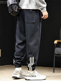 ‌Men's Autumn Retro Striped Loose Fit Workwear Jogger Pants Casual Daily Wear‌