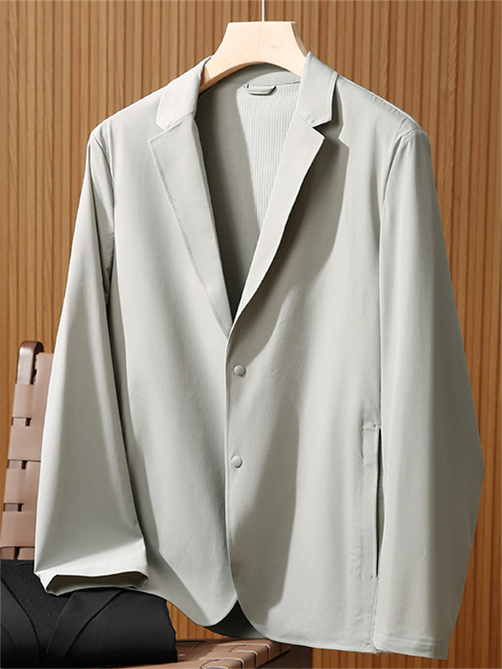 Men's Autumn Water Repellent Single Breasted Solid Color Patchwork Jackets