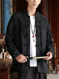 Men's Tiger Print Stand Collar Tang Suit Vintage Chinese Kung Fu Jackets