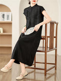 Women's Chinese Style Elegant Jacquard Stand Collar Qipao Dress