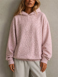 Womens Leopard Leaves Print Oversized Casual Pullover Hoodie