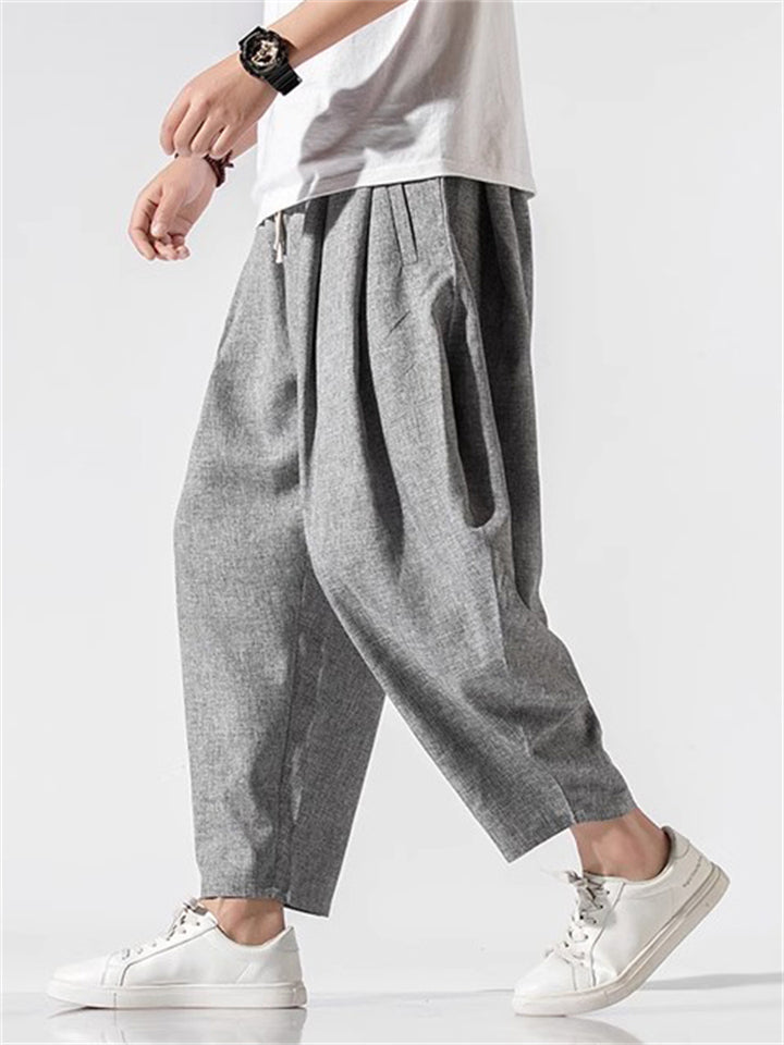 Men's Loose Summer Casual Harem Cropped Pants