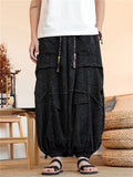 Men's Solid Color Drawstring Wide Leg Jogger Pants