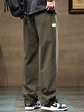 Men's Autumn Cotton Blend Casual Workwear Straight Loose Fit Pants