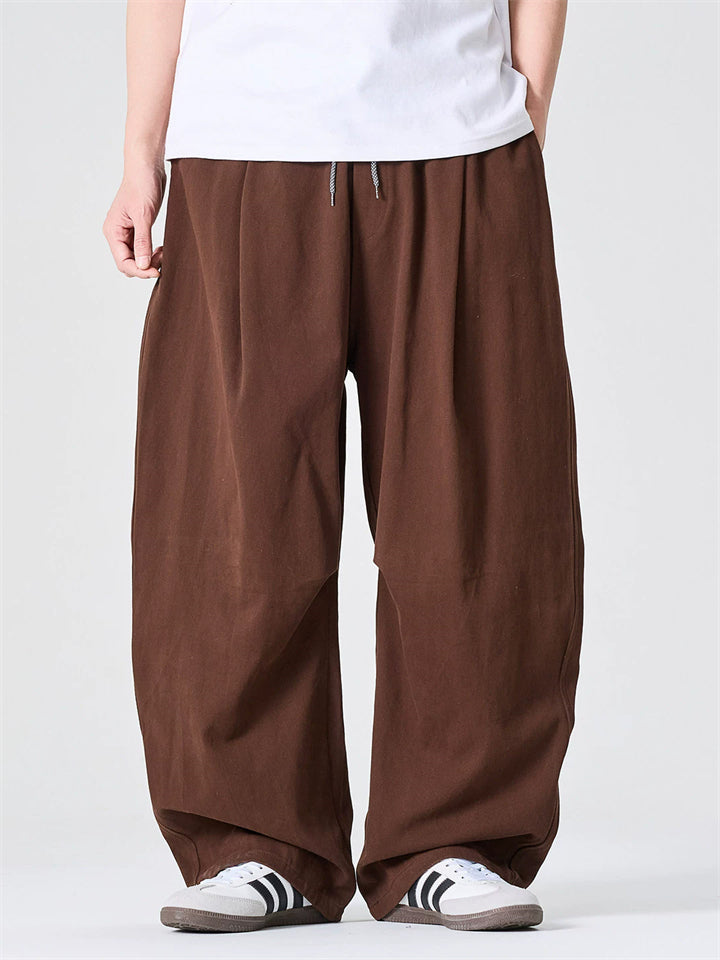 Men's Spring Vintage Japanese Style Baggy Wide Leg Cargo Pants