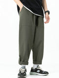 Men's Japanese Style Casual Solid Color Cargo Straight Pants