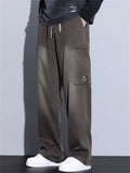 Men's Spring Autumn Mid Waist Loose Straight Casual Pants