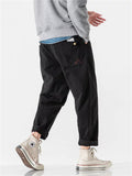 Men's Korean Style Simple Casual Solid Color Straight Leg Cargo Pants