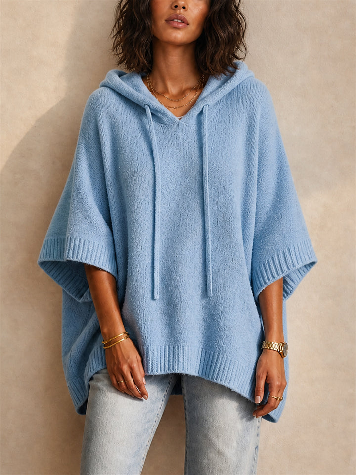 Women's Oversized Pullover Knit Hooded Sweater