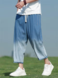 Summer Men's Casual Drawstring Denim Capri Jeans