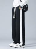 ‌Men's Drape Loose Fit Side Stripe Straight Leg Sweatpants Casual Daily Wear‌