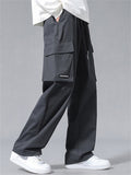 Men's Winter Warm Loose Fit Cargo Pants with Flap Pockets