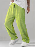 Men's Loose Fit Leisure Striped Drape Sporty Wide Leg Pants