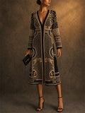 Womens Stylish Gold Beaded Long Sleeve V Neck Outerwear