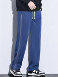 Men's Casual Straight Leg Side Patchwork Pants
