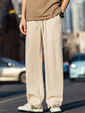 Men's Autumn Plain Color Simple Ramine Straight Leg Pants