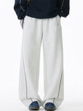 Men's Casual Contrast Trim Loose Fit Wide Leg Sweatpants