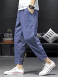 Men's Casual Cozy Striped Cropped Harem Pants