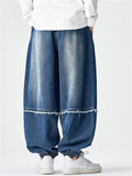 Men's Autumn Japanese Style Vintage Loose Harem Wide Leg Baggy Jeans