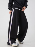 Male's High Street Side Striped Elastic Waist Casual Wide Leg Pants