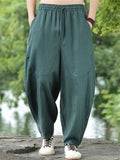 Men's Summer Simple Solid Color Linen Casual Harem Pants