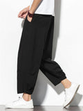 Men's Summer Comfort Simple Loose Fit Elastic Waist Carrot Pants