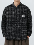 Men's Autumn Vintage Chinese Style Plaid Pockets Stand Collar Tangsuit Jackets