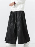 Men's Chinese Style Loong Jacquard Wide Leg Hanfu Mamian Pants