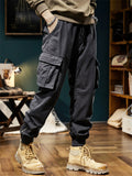 Men's Casual Streetwear Thickened Cargo Jogger Pants Regular Fit