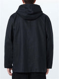 Men's Autumn Casual Solid Color Linen Hooded Long Sleeve Jackets