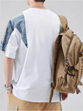 Men's Vintage Patchwork Ethnic Style Printed Half Sleeve Shirts