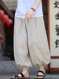 Men's Retro Summer Striped Drawstring Bloomers Jogger Pants