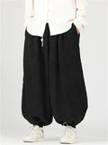Men's Casual Trendy Solid Color Wide Leg Corduroy Bloomers Pants